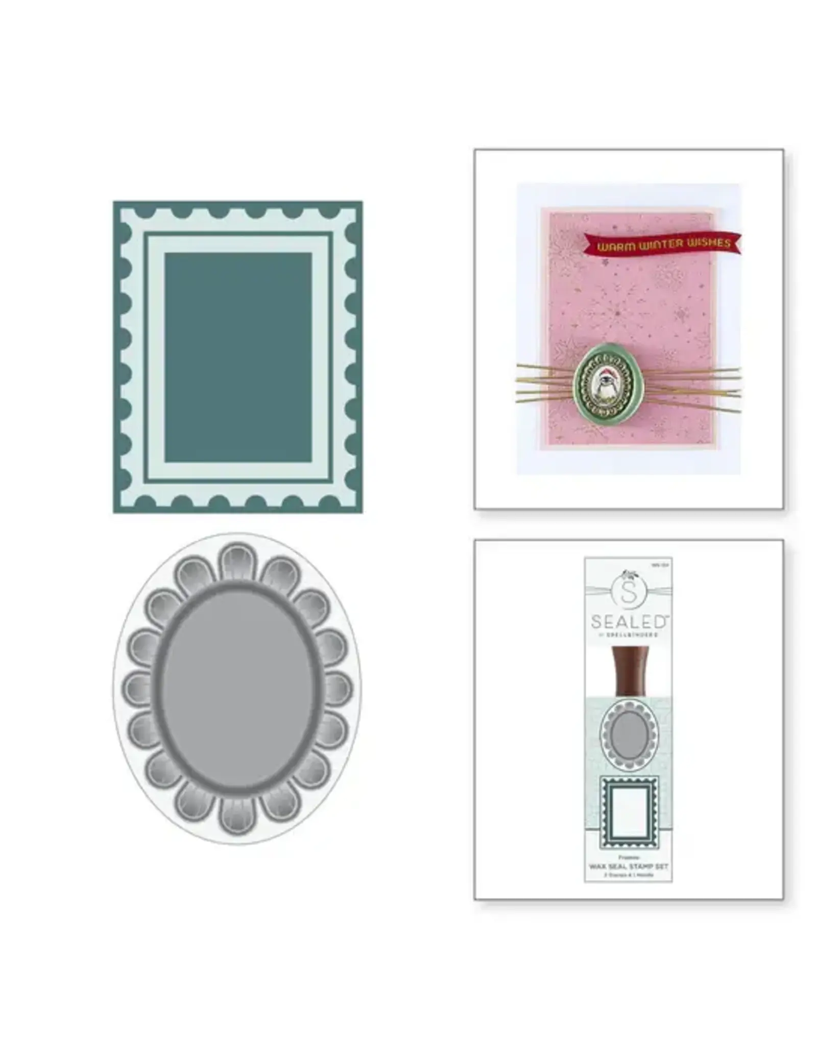 SPELLBINDERS SPELLBINDERS HOLIDAY MAGIC COLLECTION FRAMES WAX SEAL STAMP
