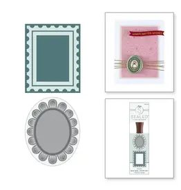 SPELLBINDERS SPELLBINDERS HOLIDAY MAGIC COLLECTION FRAMES WAX SEAL STAMP