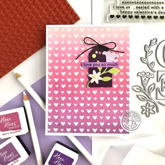 HERO ARTS HERO ARTS MINI HEARTS BOLD PRINTS 6x6 CLING STAMP