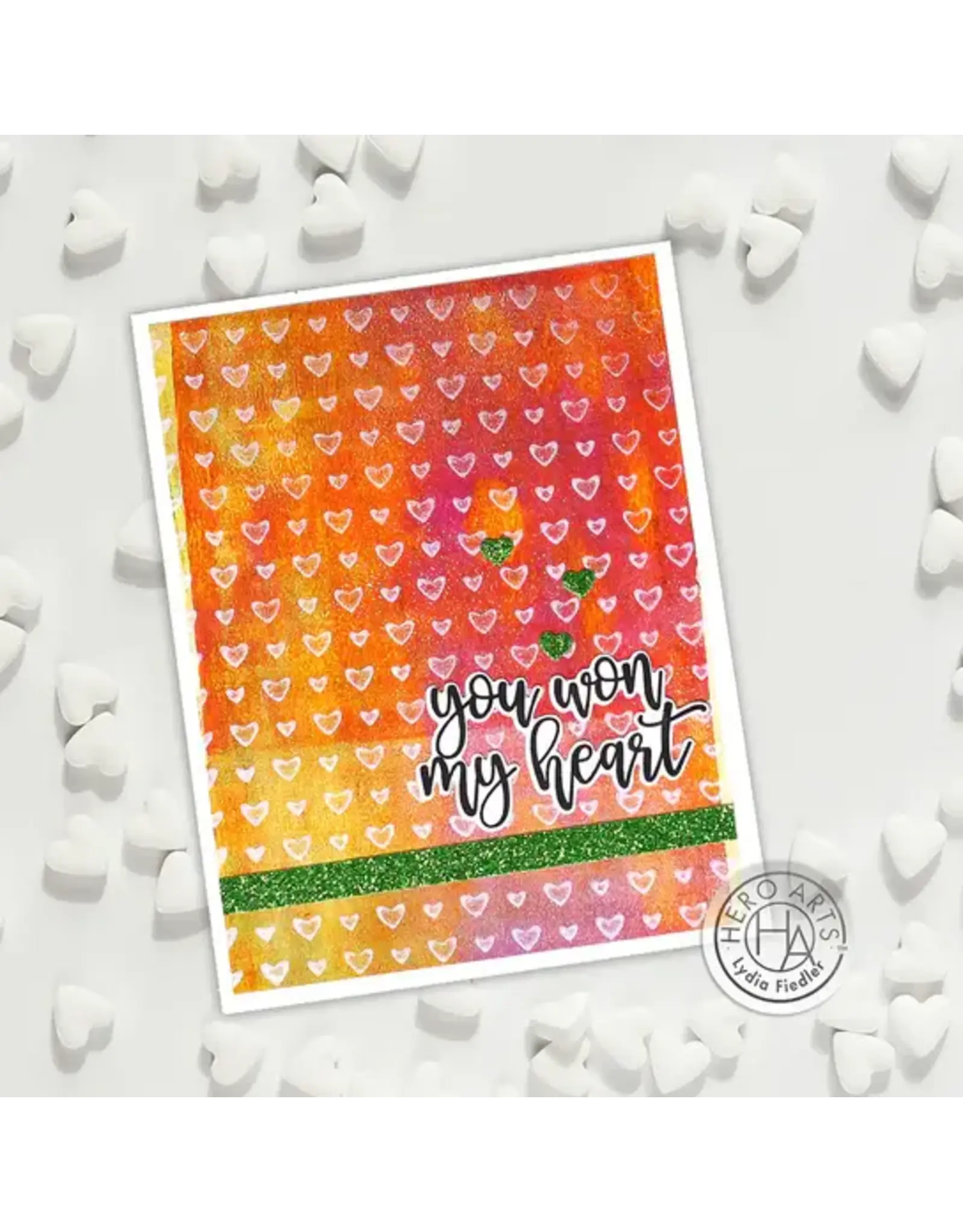 HERO ARTS HERO ARTS MINI HEARTS BOLD PRINTS 6x6 CLING STAMP