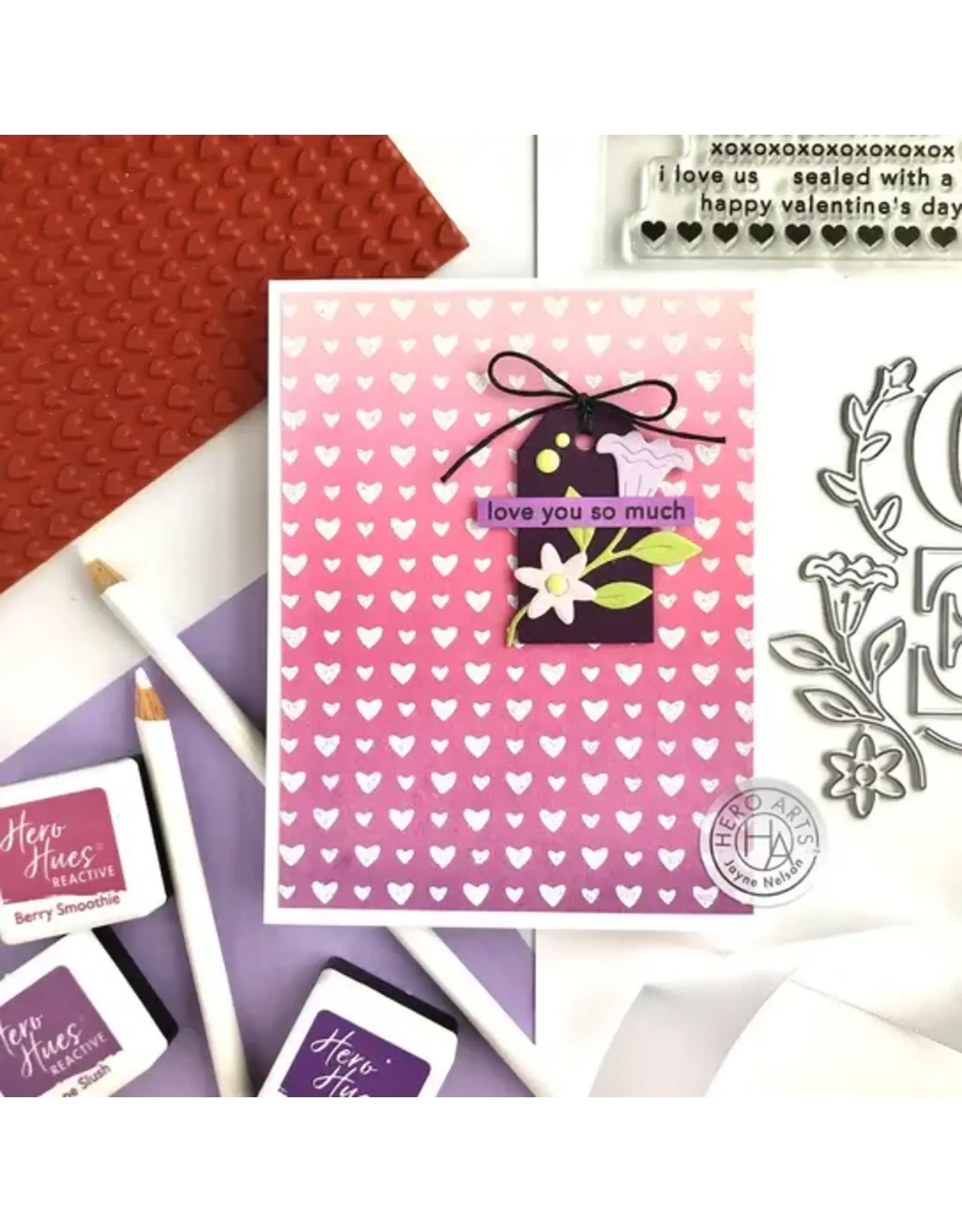 HERO ARTS HERO ARTS MINI HEARTS BOLD PRINTS 6x6 CLING STAMP