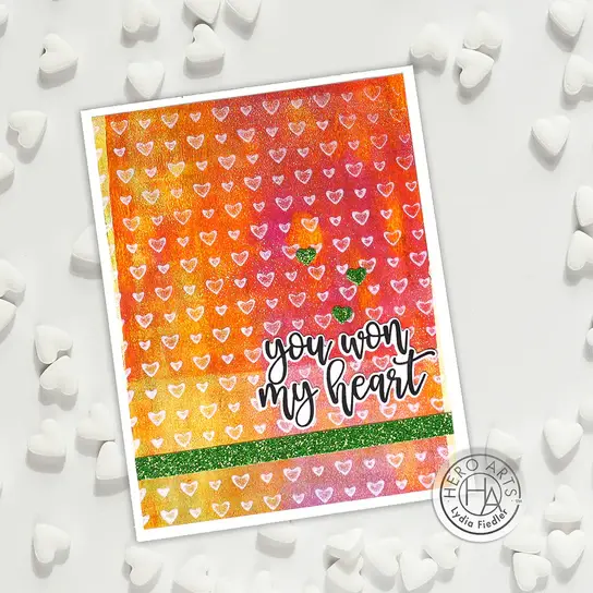 HERO ARTS HERO ARTS MINI HEARTS BOLD PRINTS 6x6 CLING STAMP