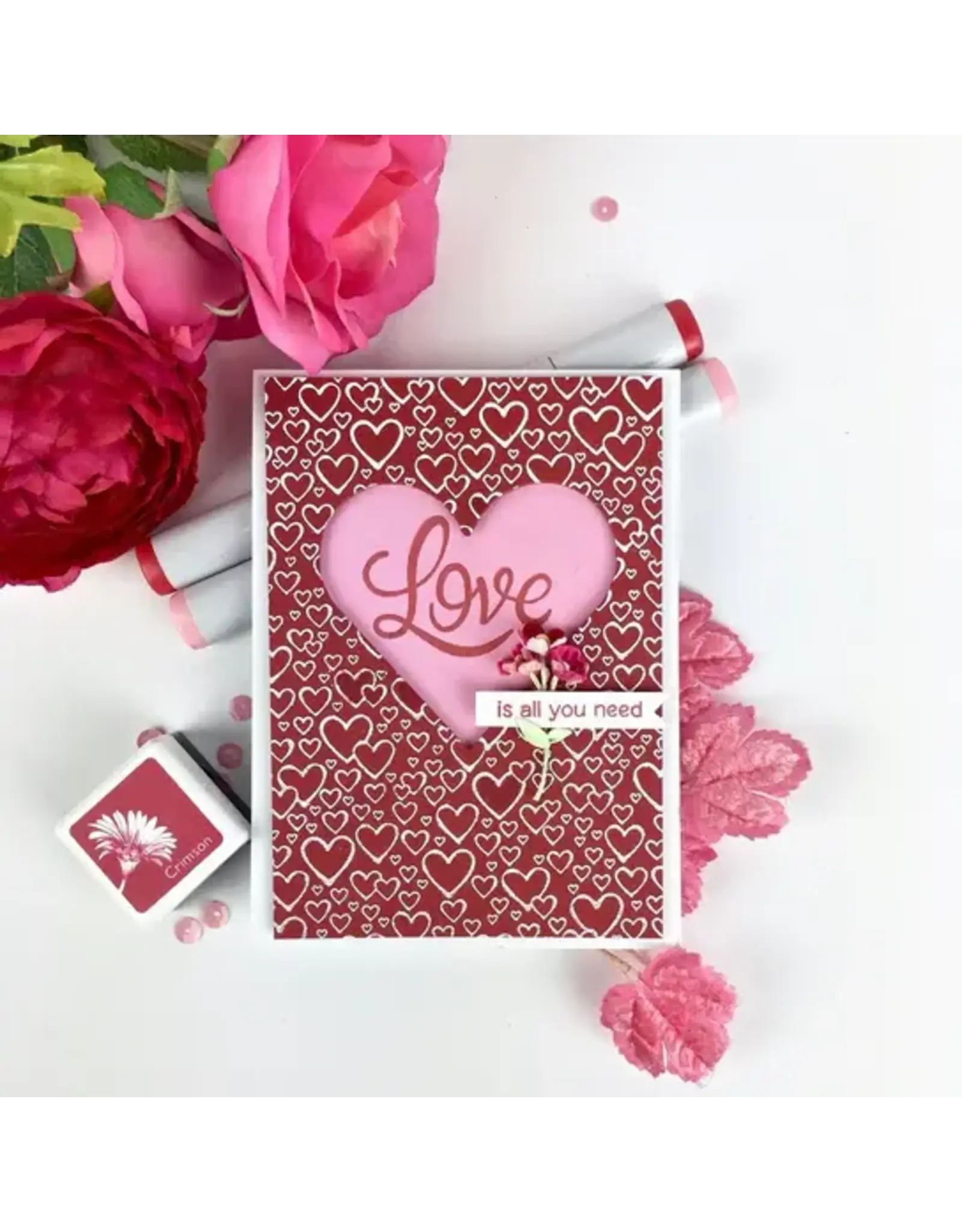 HERO ARTS HERO ARTS BURSTING WITH LOVE BOLD PRINTS 6x6 CLING STAMP