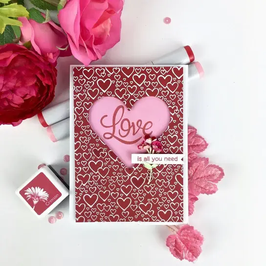 HERO ARTS HERO ARTS BURSTING WITH LOVE BOLD PRINTS 6x6 CLING STAMP