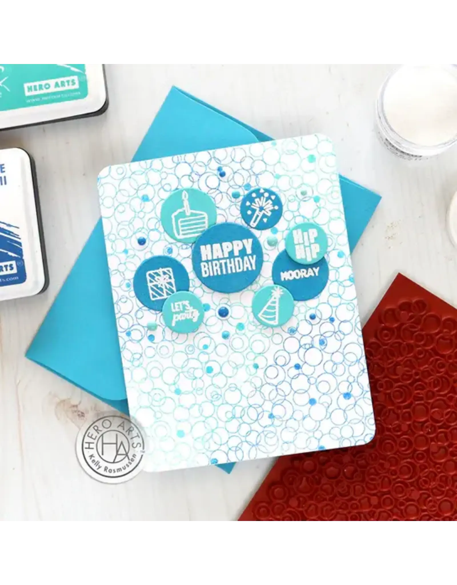 HERO ARTS HERO ARTS BUBBLE CELEBRATION BOLD PRINTS 6x6 CLING STAMP