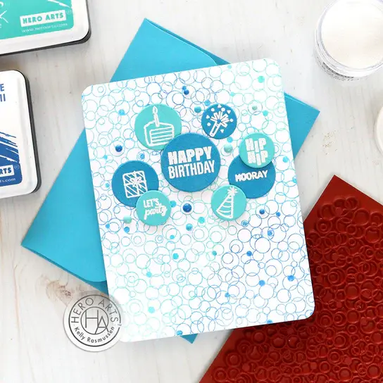 HERO ARTS HERO ARTS BUBBLE CELEBRATION BOLD PRINTS 6x6 CLING STAMP