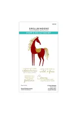 SPELLBINDERS SPELLBINDERS GOOD FORTUNE HORSE CLEAR STAMP & DIE SET