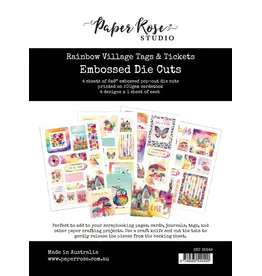 PAPER ROSE PAPER ROSE RAINBOW VILLAGE TAGS & TICKETS EMBOSSED DIE CUTS