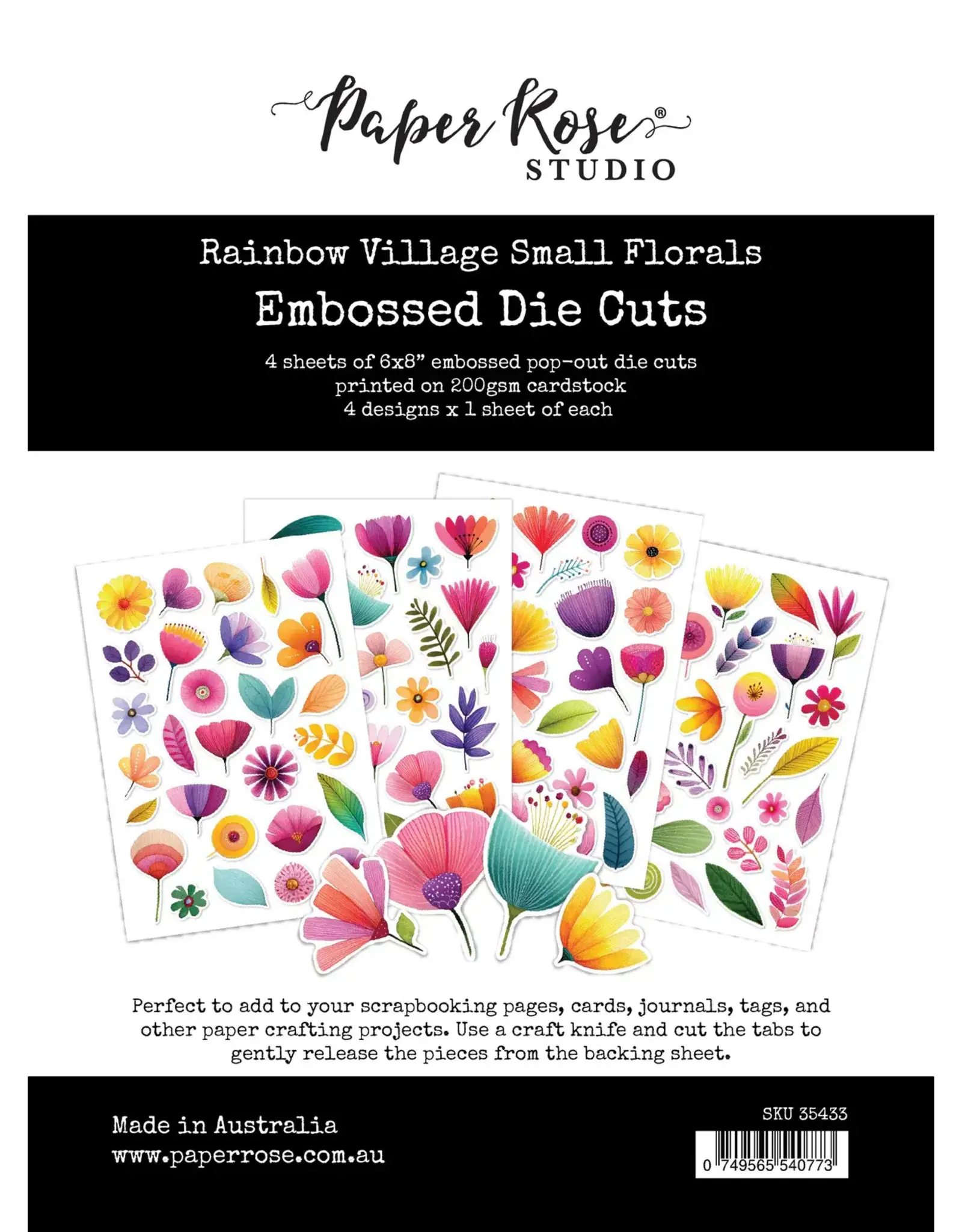 PAPER ROSE PAPER ROSE RAINBOW VILLAGE SMALL FLORAL EMBOSSED DIE CUTS