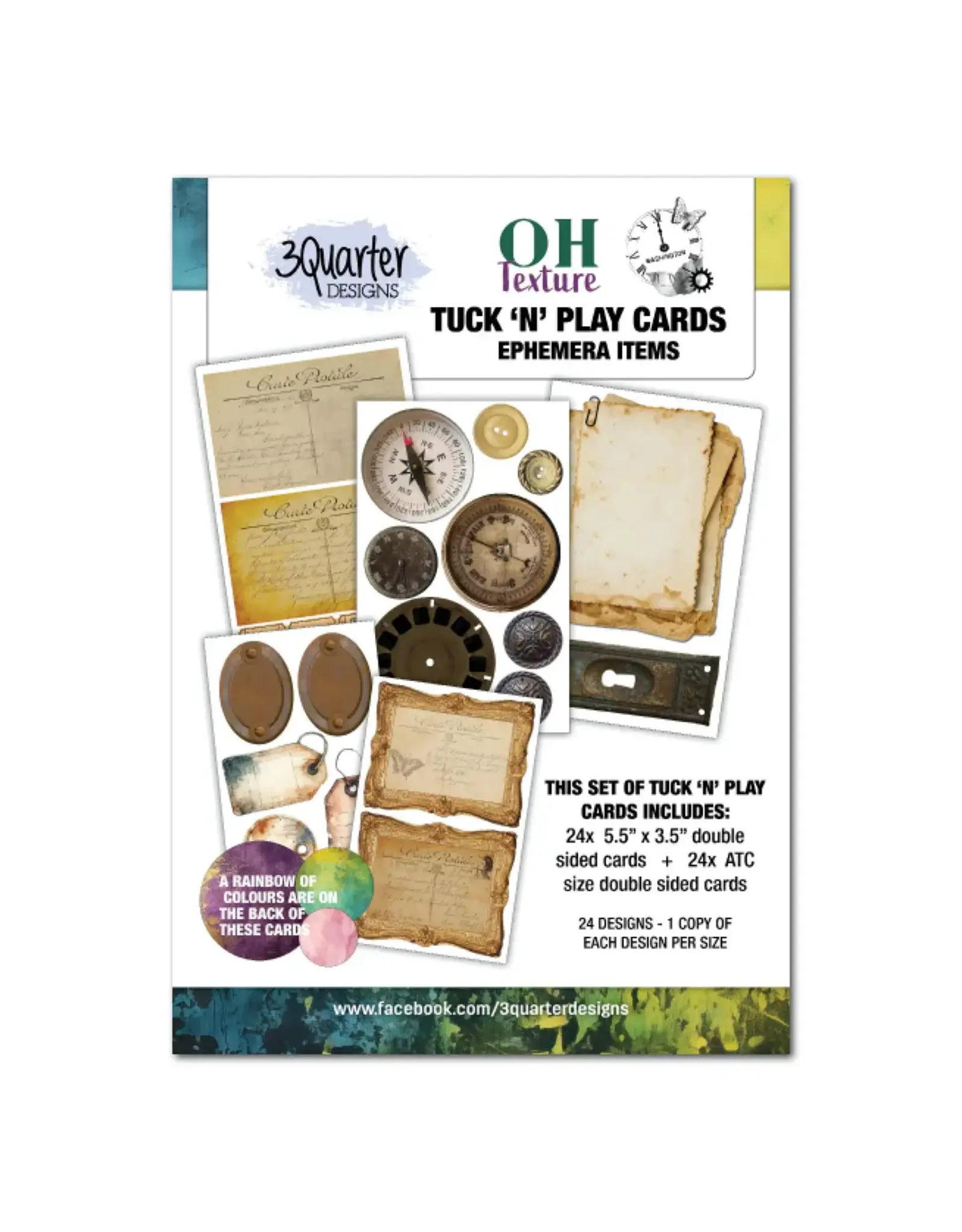 3QUARTER DESIGNS 3QUARTER DESIGNS OH TEXTURE TUCK 'N' PLAY CARDS SET