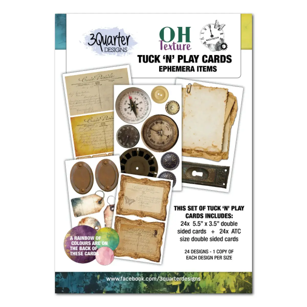 3QUARTER DESIGNS 3QUARTER DESIGNS OH TEXTURE TUCK 'N' PLAY CARDS SET