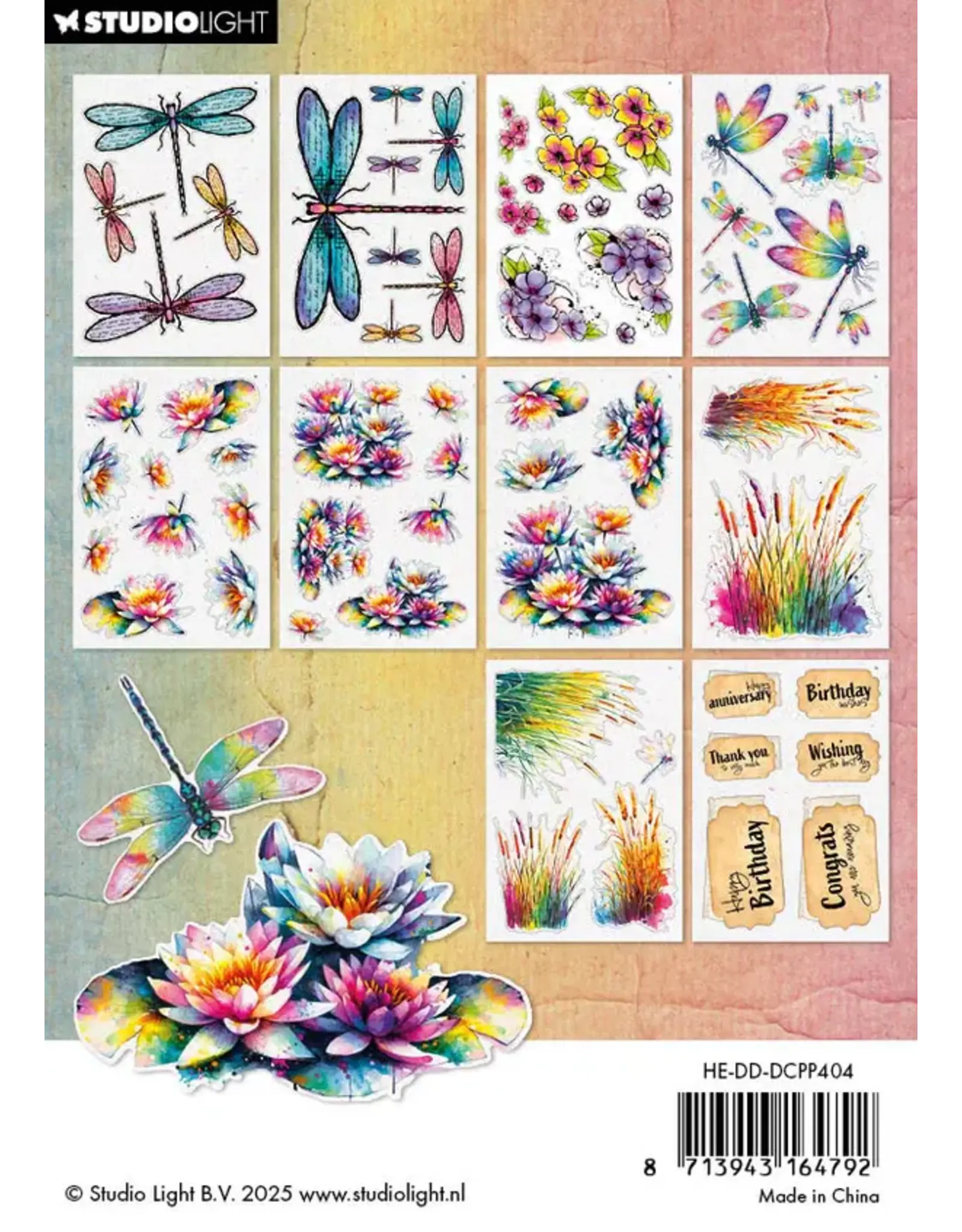 STUDIOLIGHT STUDIOLIGHT HAZEL EATON DRAGONFLY DREAMS PAPER PAD PAPER ELEMENTS DIE-CUTS
