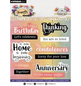 STUDIOLIGHT STUDIOLIGHT HAZEL EATON DRAGONFLY DREAMS PAPER PAD STICKER SENTIMENTS