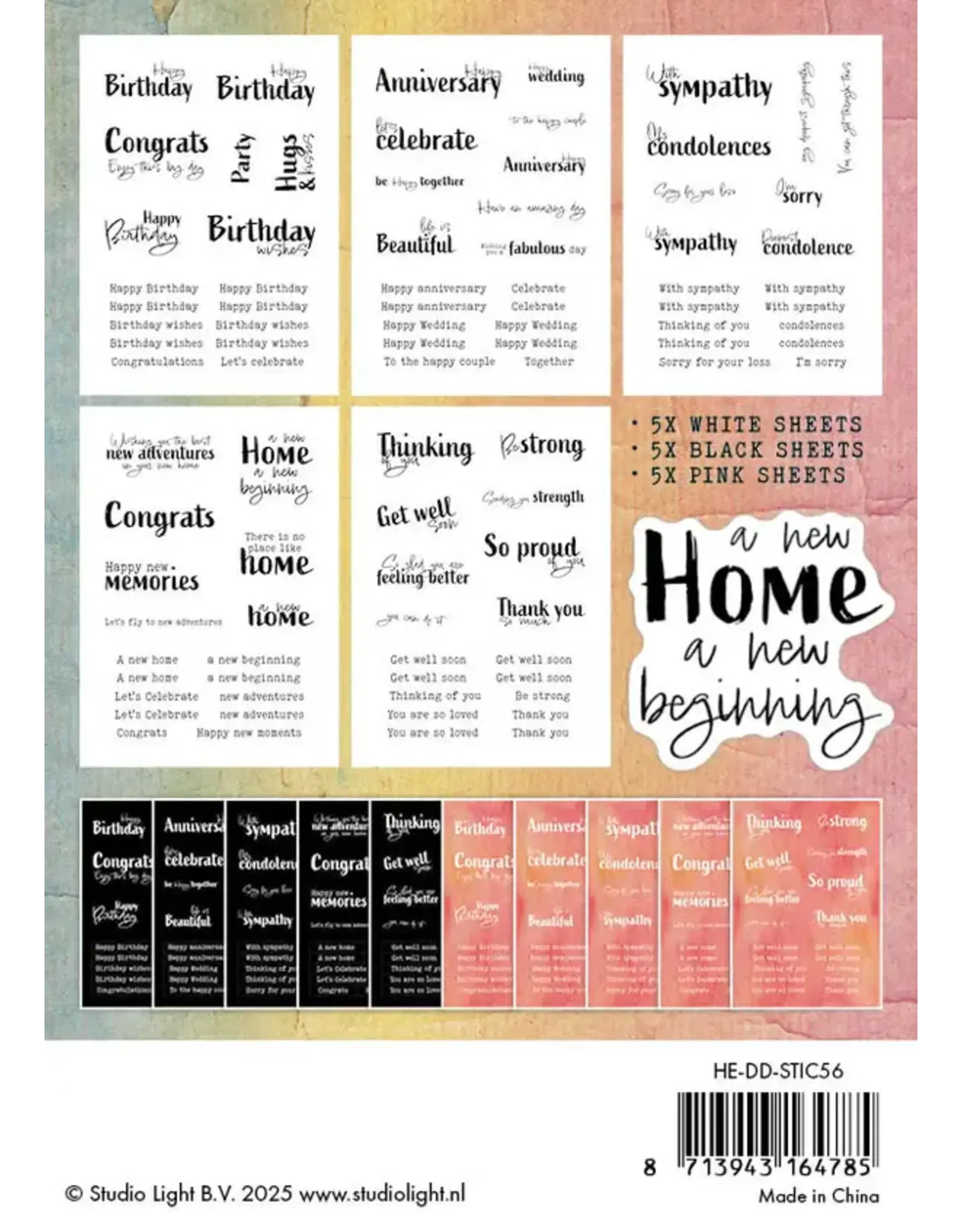 STUDIOLIGHT STUDIOLIGHT HAZEL EATON DRAGONFLY DREAMS PAPER PAD STICKER SENTIMENTS