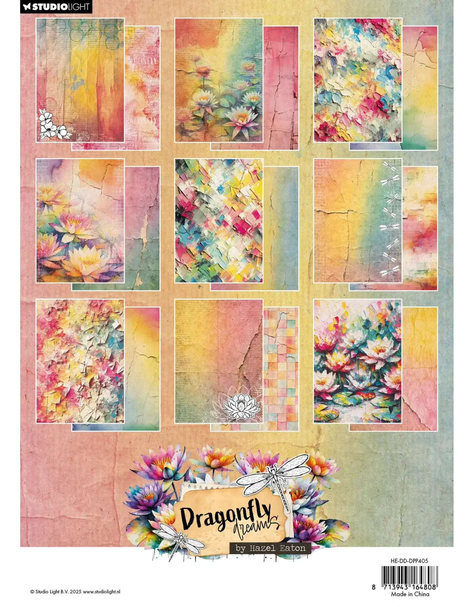 STUDIOLIGHT STUDIOLIGHT HAZEL EATON DRAGONFLY DREAMS PAPER PAD BACKGROUND PAPERS