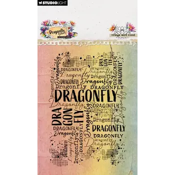 STUDIOLIGHT STUDIOLIGHT HAZEL EATON DRAGONFLY DREAMS GRUNGE WORD CLOUD CLEAR STAMP