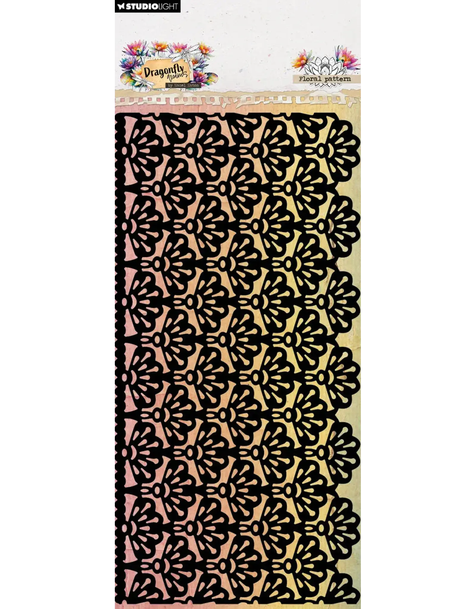STUDIOLIGHT STUDIOLIGHT HAZEL EATON DRAGONFLY DREAMS FLORAL PATTERN MASKS STENCIL