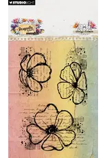 STUDIOLIGHT STUDIOLIGHT HAZEL EATON DRAGONFLY DREAMS GRUNGY FLOWERS CLEAR STAMP SET