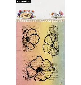STUDIOLIGHT STUDIOLIGHT HAZEL EATON DRAGONFLY DREAMS GRUNGY FLOWERS CLEAR STAMP SET