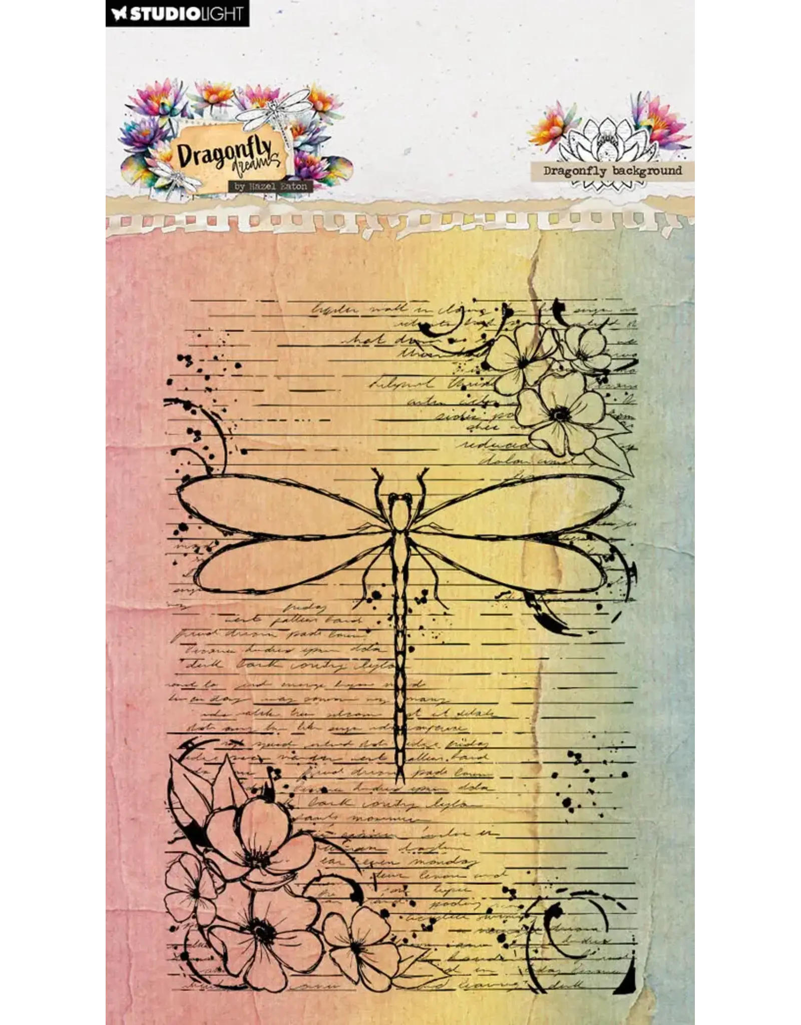 STUDIOLIGHT STUDIOLIGHT HAZEL EATON DRAGONFLY DREAMS DRAGONFLY BACKGROUND CLEAR STAMP