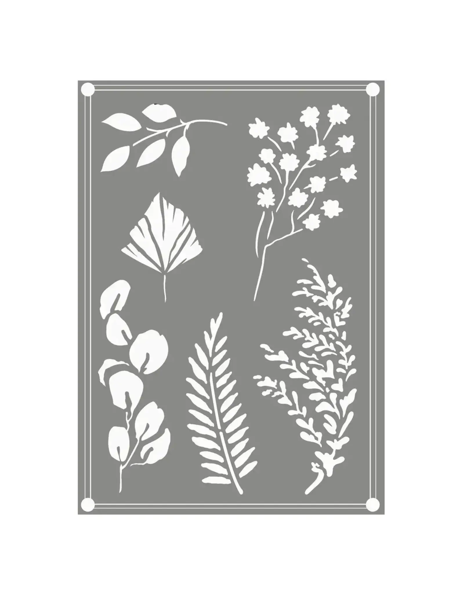 COUTURE CREATIONS COUTURE CREATIONS EARTHY DELIGHTS MIXED LEAVES 2 STENCIL