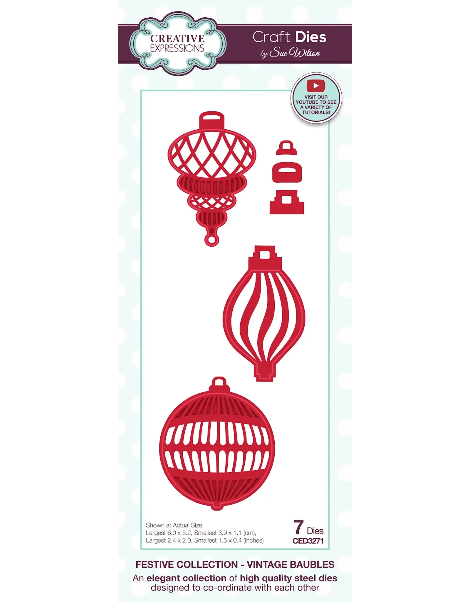 CREATIVE EXPRESSIONS CREATIVE EXPRESSIONS SUE WILSON VINTAGE BAUBLES DIE SET