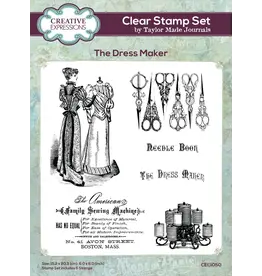 CREATIVE EXPRESSIONS CREATIVE EXPRESSIONS TAYLOR MADE JOURNALS THE DRESS MAKER 6x8 CLEAR STAMP SET