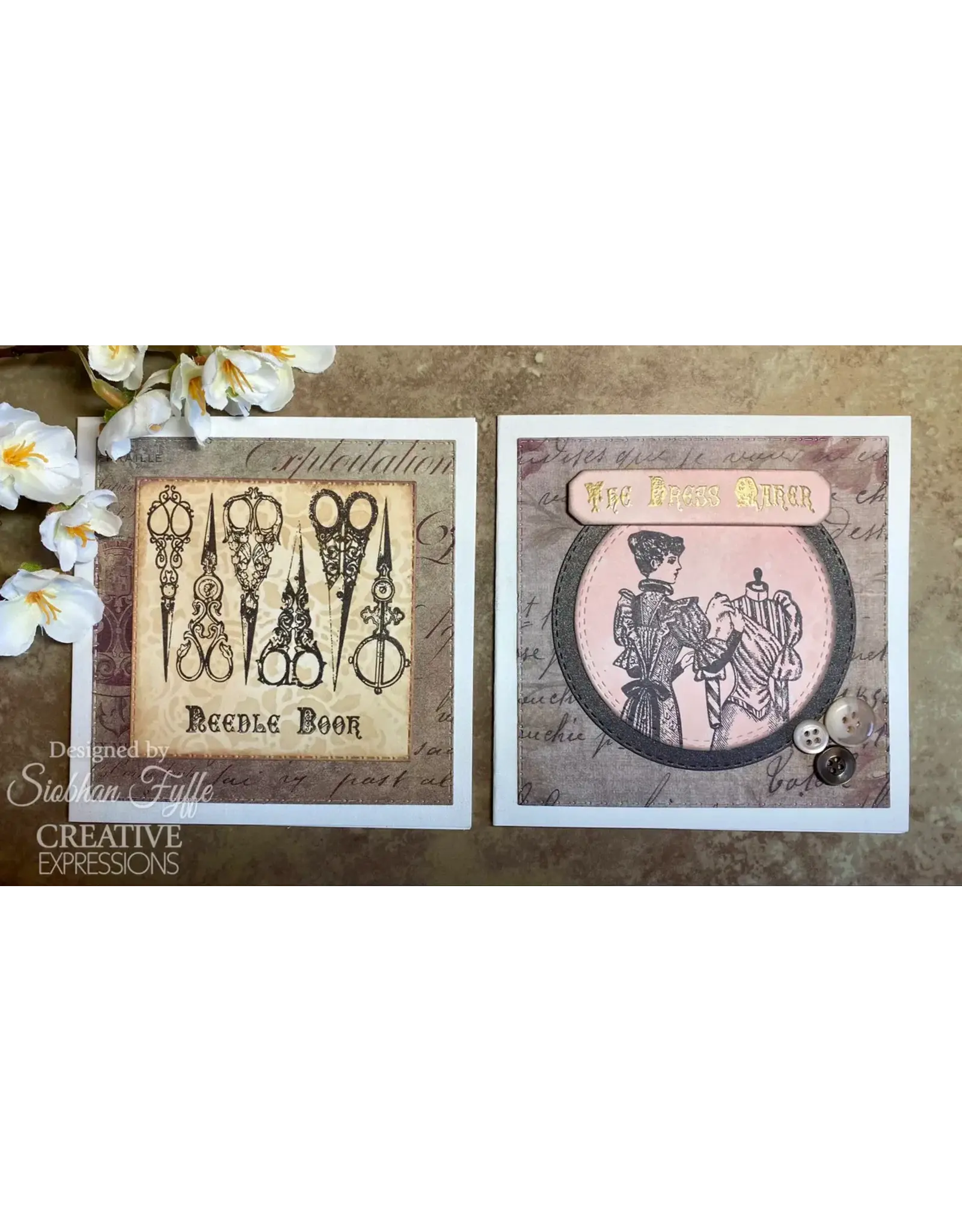 CREATIVE EXPRESSIONS CREATIVE EXPRESSIONS TAYLOR MADE JOURNALS THE DRESS MAKER 6x8 CLEAR STAMP SET