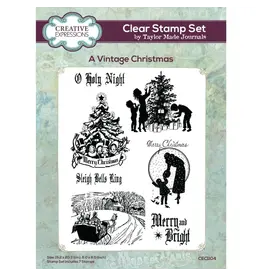 CREATIVE EXPRESSIONS CREATIVE EXPRESSIONS TAYLOR MADE JOURNALS A VINTAGE CHRISTMAS 6x8 CLEAR STAMP SET