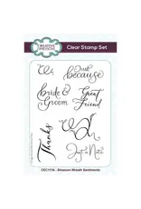 CREATIVE EXPRESSIONS CREATIVE EXPRESSIONS BLOSSOM WREATH SENTIMENTS 4x6 CLEAR STAMP SET