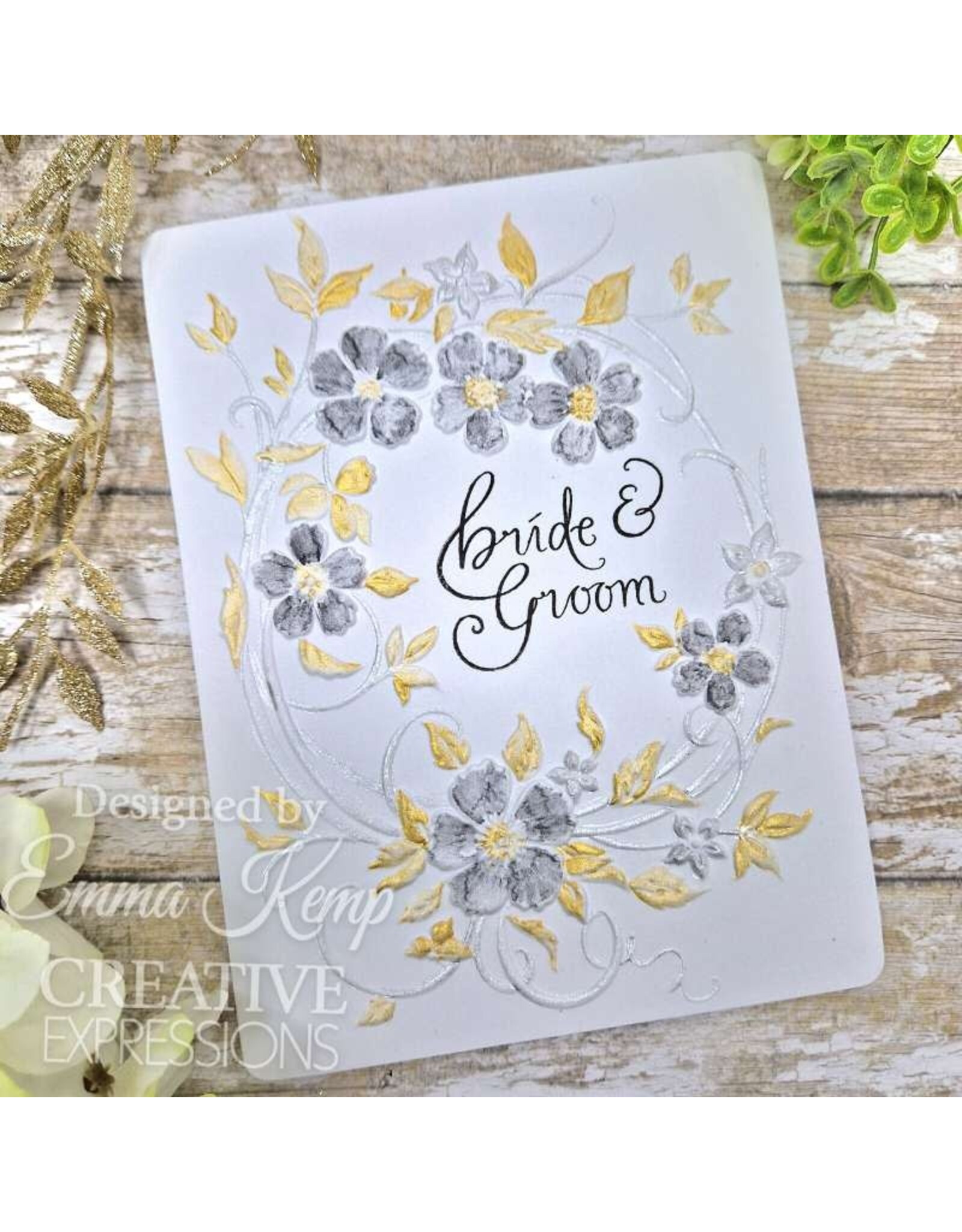 CREATIVE EXPRESSIONS CREATIVE EXPRESSIONS BLOSSOM WREATH SENTIMENTS 4x6 CLEAR STAMP SET
