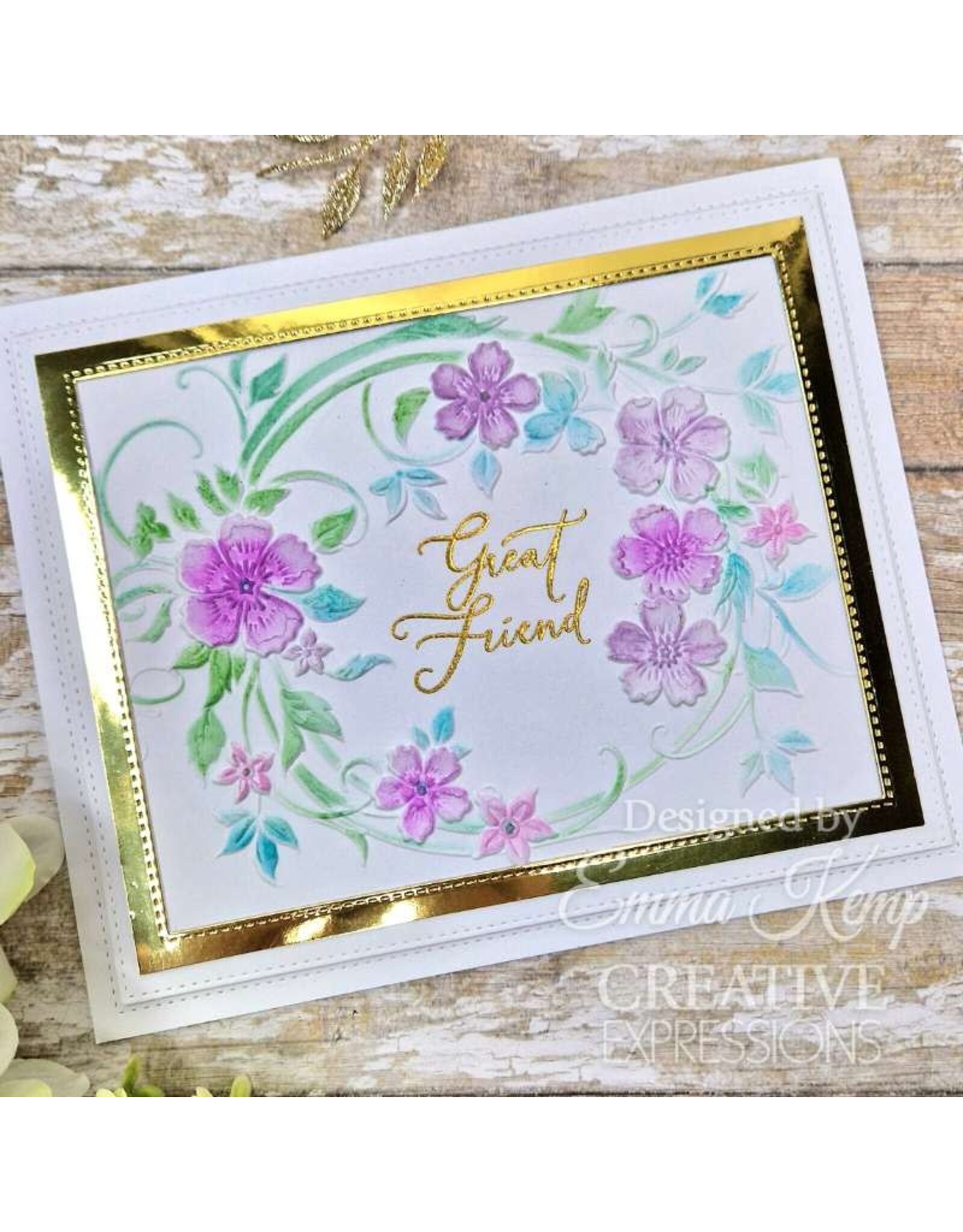 CREATIVE EXPRESSIONS CREATIVE EXPRESSIONS BLOSSOM WREATH SENTIMENTS 4x6 CLEAR STAMP SET