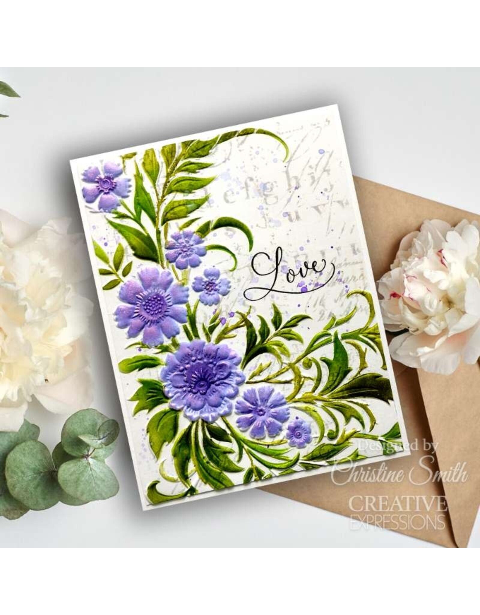 CREATIVE EXPRESSIONS CREATIVE EXPRESSIONS PETAL CASCADE SENTIMENTS 4x6 CLEAR STAMP SET