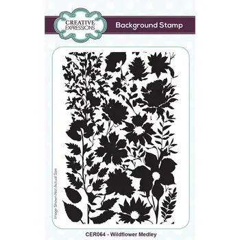 CREATIVE EXPRESSIONS CREATIVE EXPRESSIONS WILDFLOWER MEDLEY BACKGROUND CLING STAMP