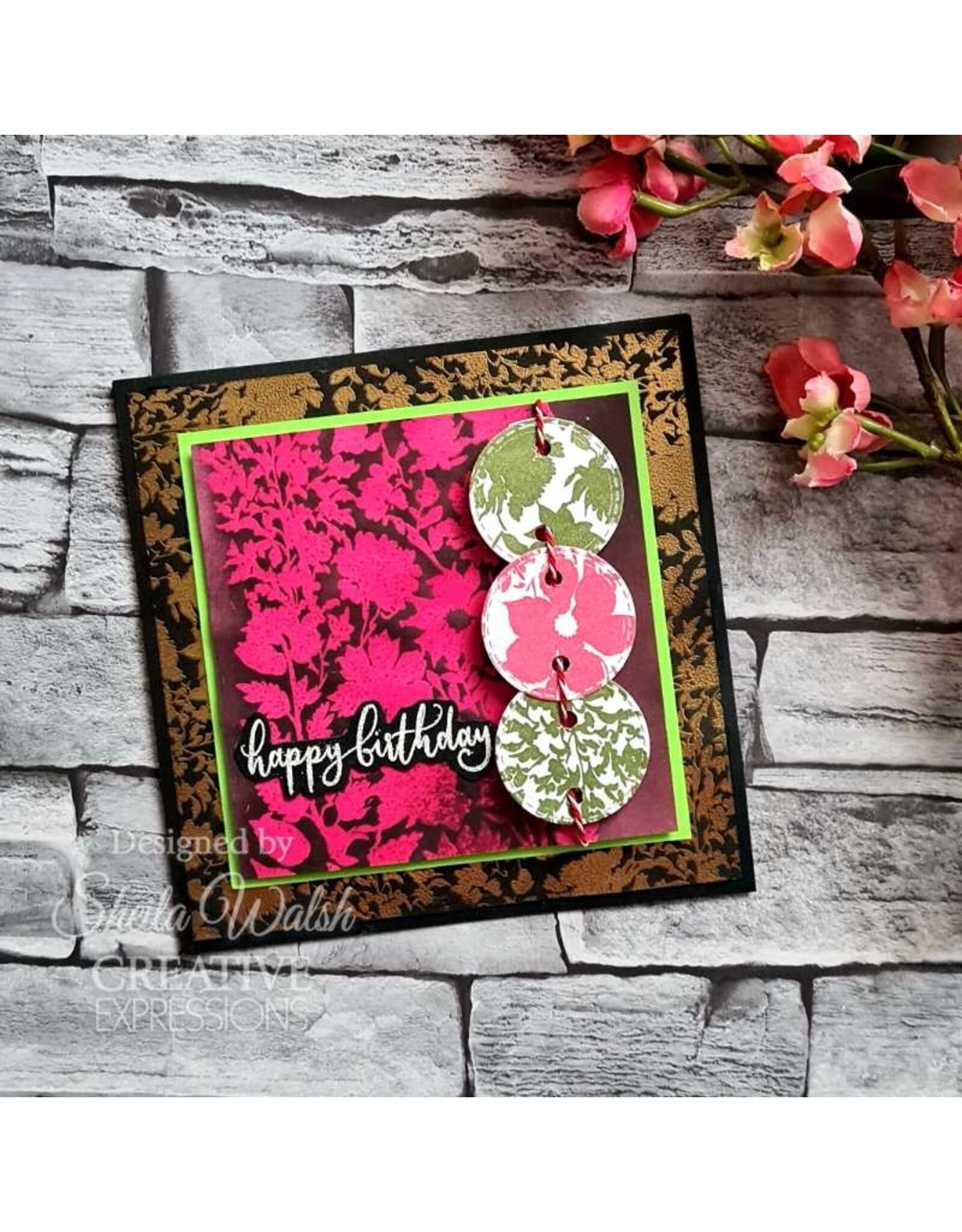 CREATIVE EXPRESSIONS CREATIVE EXPRESSIONS WILDFLOWER MEDLEY BACKGROUND CLING STAMP