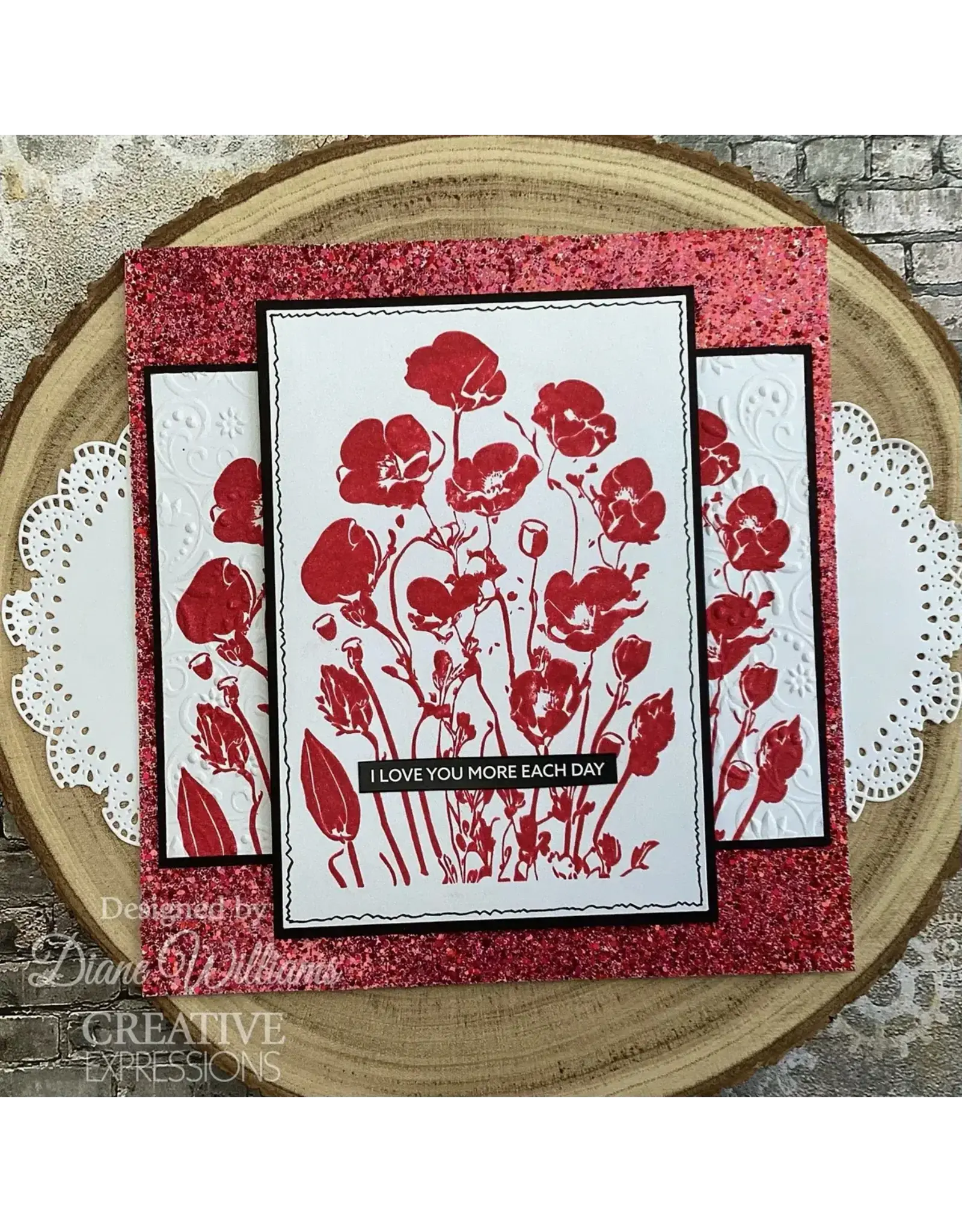 CREATIVE EXPRESSIONS CREATIVE EXPRESSIONS POPPY PATCH BACKGROUND CLING STAMP