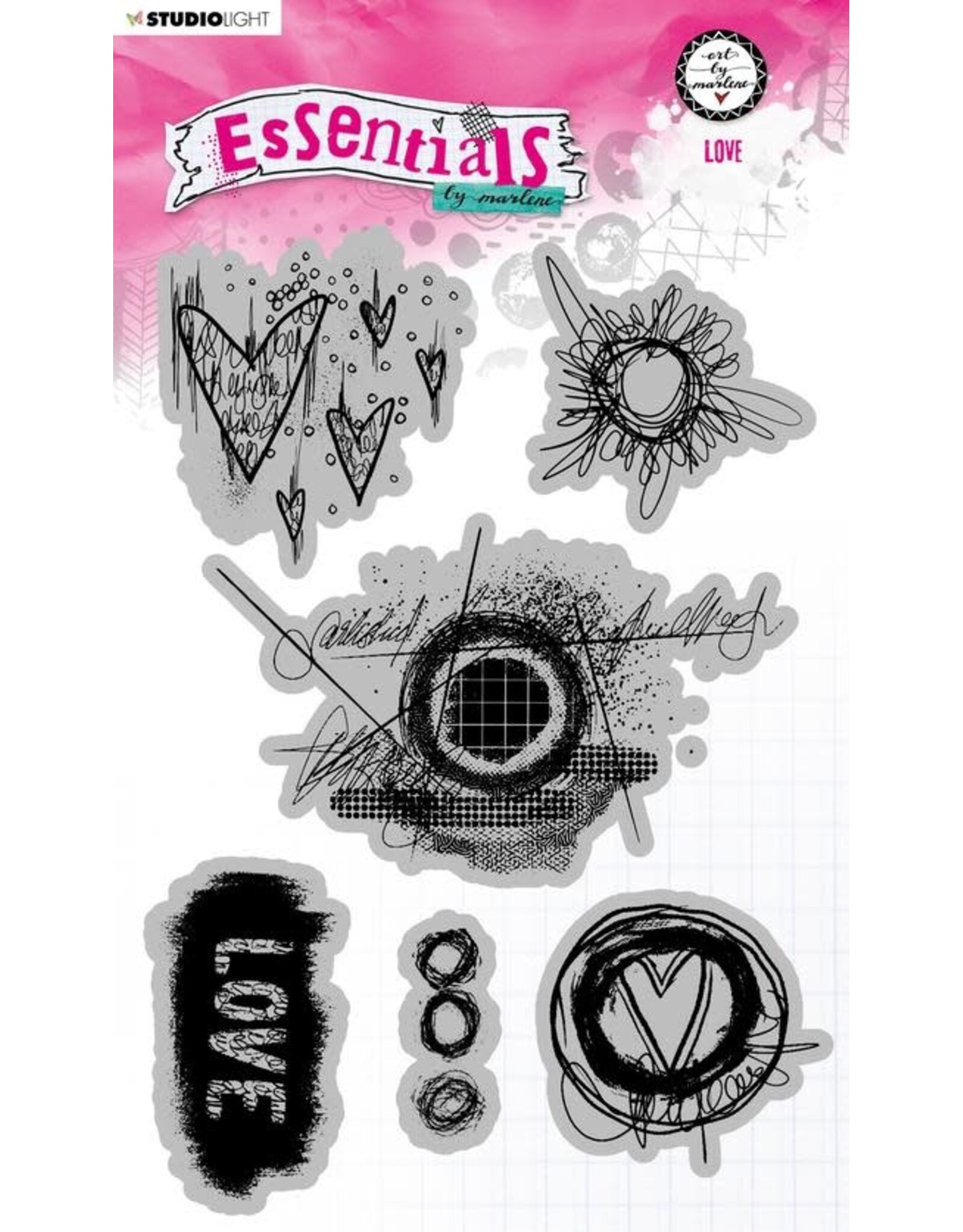 STUDIOLIGHT STUDIOLIGHT ART BY MARLENE ESSENTIALS LOVE CLING STAMP SET