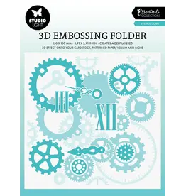 STUDIOLIGHT STUDIOLIGHT ESSENTIALS COLLECTION VINTAGE GEARS 6x6 EMBOSSING FOLDER
