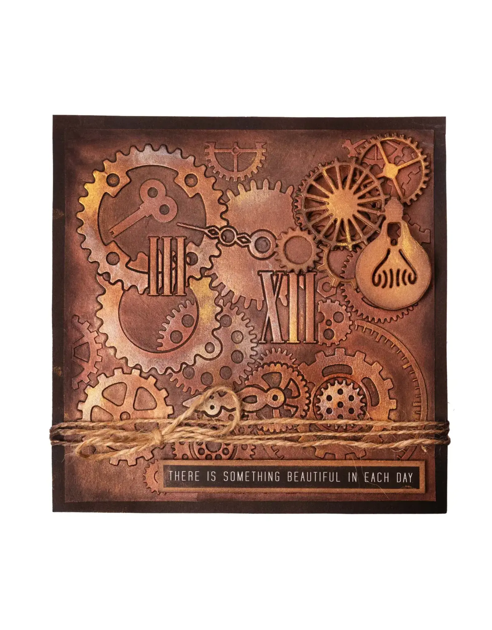 STUDIOLIGHT STUDIOLIGHT ESSENTIALS COLLECTION VINTAGE GEARS 6x6 EMBOSSING FOLDER