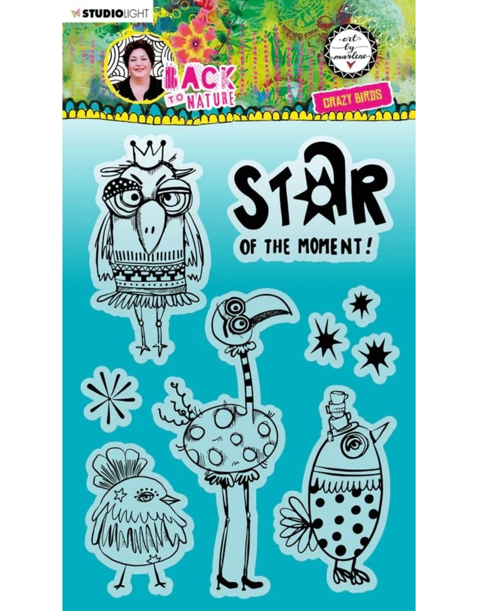 STUDIOLIGHT STUDIOLIGHT ART BY MARLENE BACK TO NATURE CRAZY BIRDS CLEAR STAMP SET