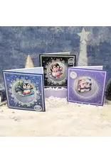HUNKYDORY CRAFTS LTD. HUNKYDORY ADORABLE SCORABLE DELIGHTFUL PENGUINS SNOW MUCH FUN DECOUPAGE CARD KIT