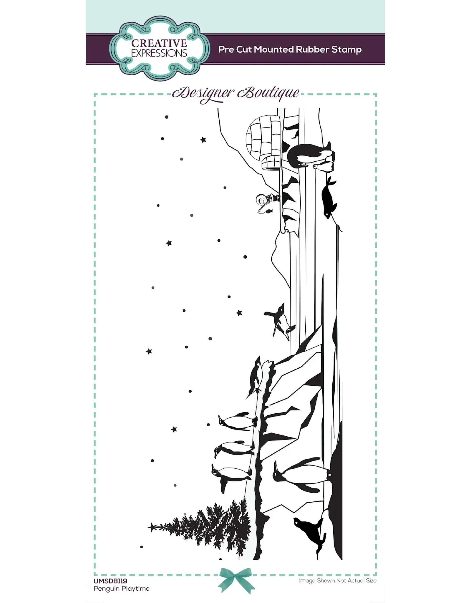 CREATIVE EXPRESSIONS CREATIVE EXPRESSIONS DESIGNER BOUTIQUE PENGUIN PLAYTIME RUBBER STAMP