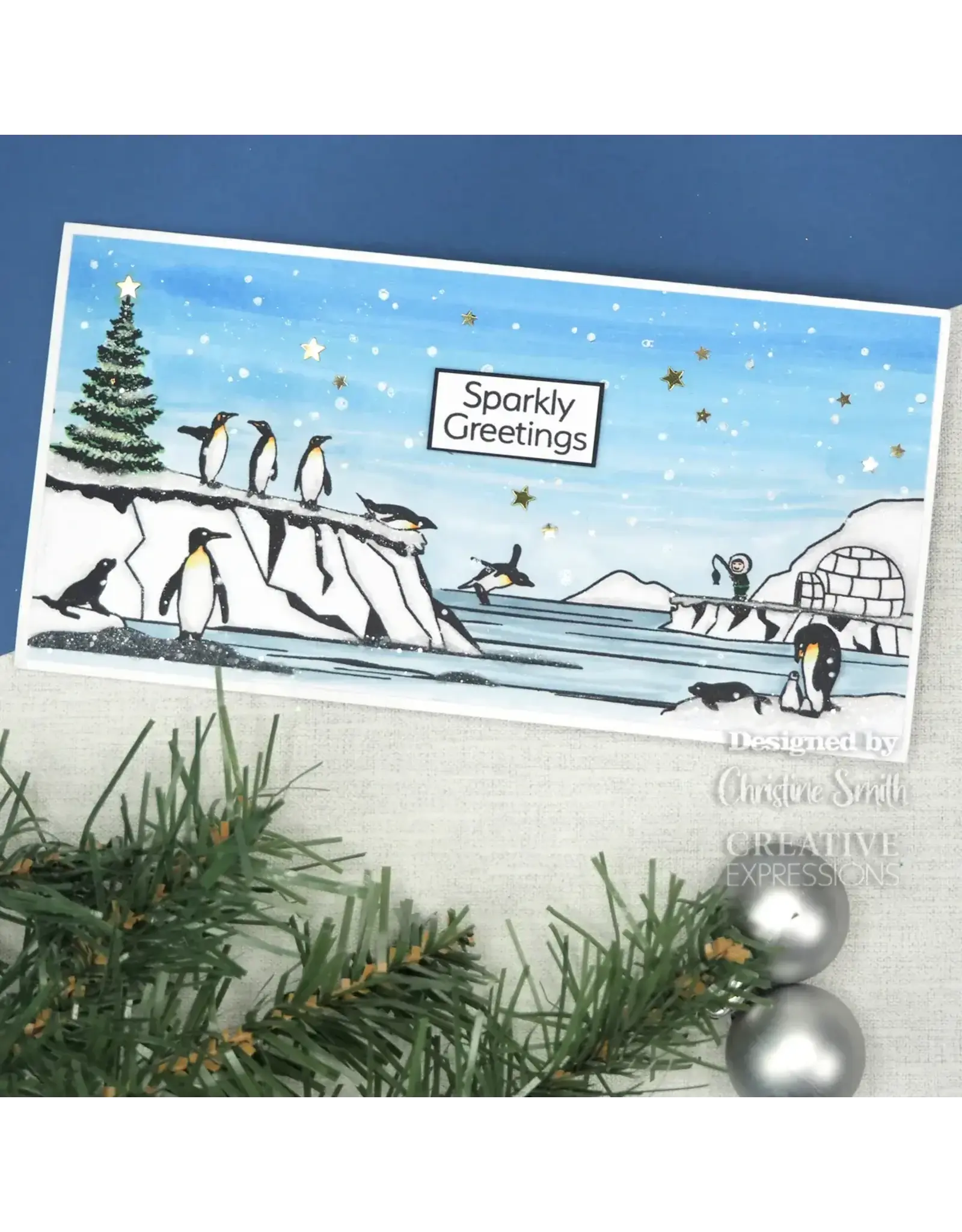 CREATIVE EXPRESSIONS CREATIVE EXPRESSIONS DESIGNER BOUTIQUE PENGUIN PLAYTIME RUBBER STAMP