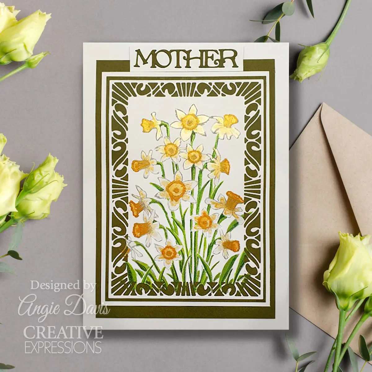 CREATIVE EXPRESSIONS CREATIVE EXPRESSIONS DAFFODIL TAPESTRY BACKGROUND CLING STAMP