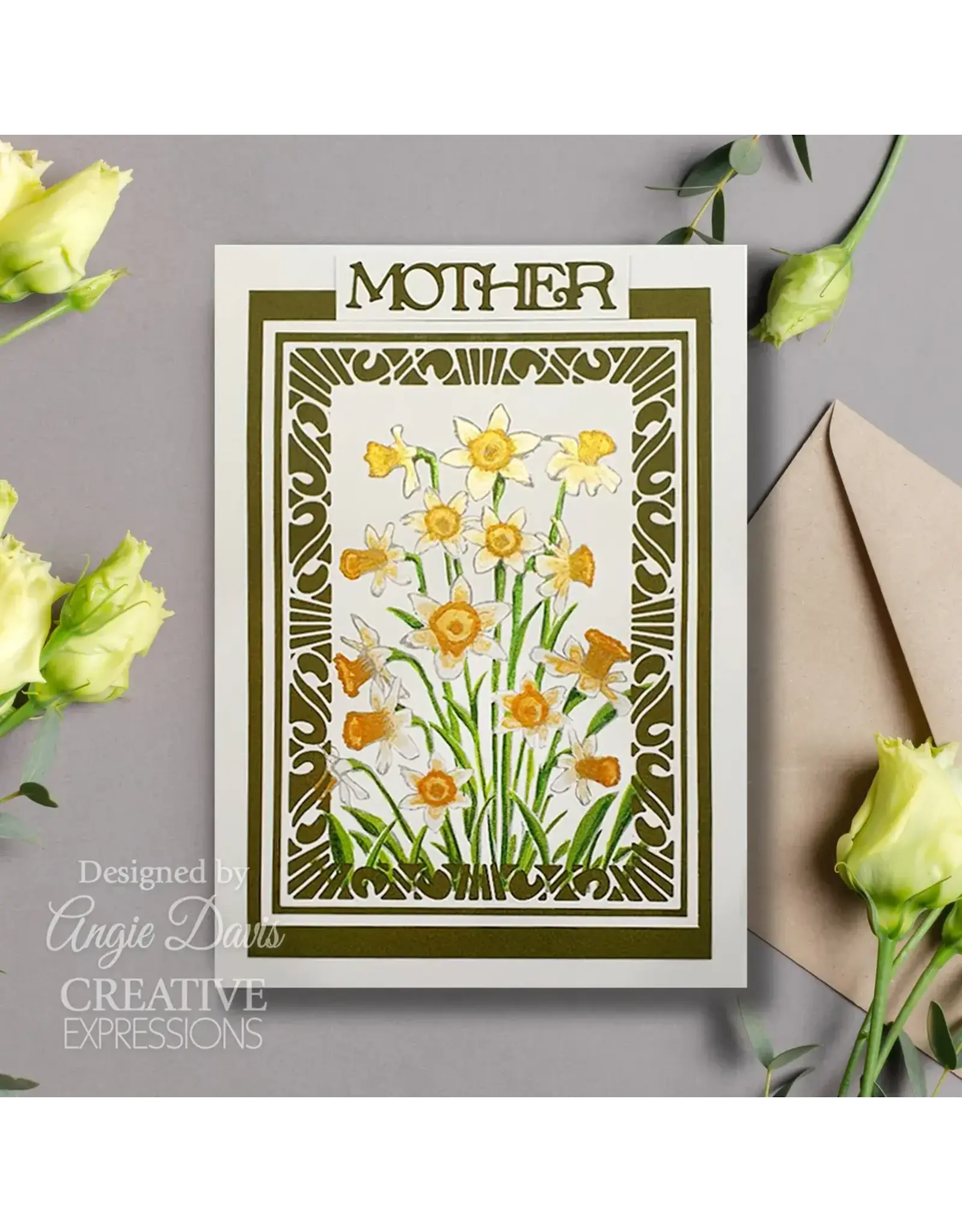 CREATIVE EXPRESSIONS CREATIVE EXPRESSIONS DAFFODIL TAPESTRY BACKGROUND CLING STAMP