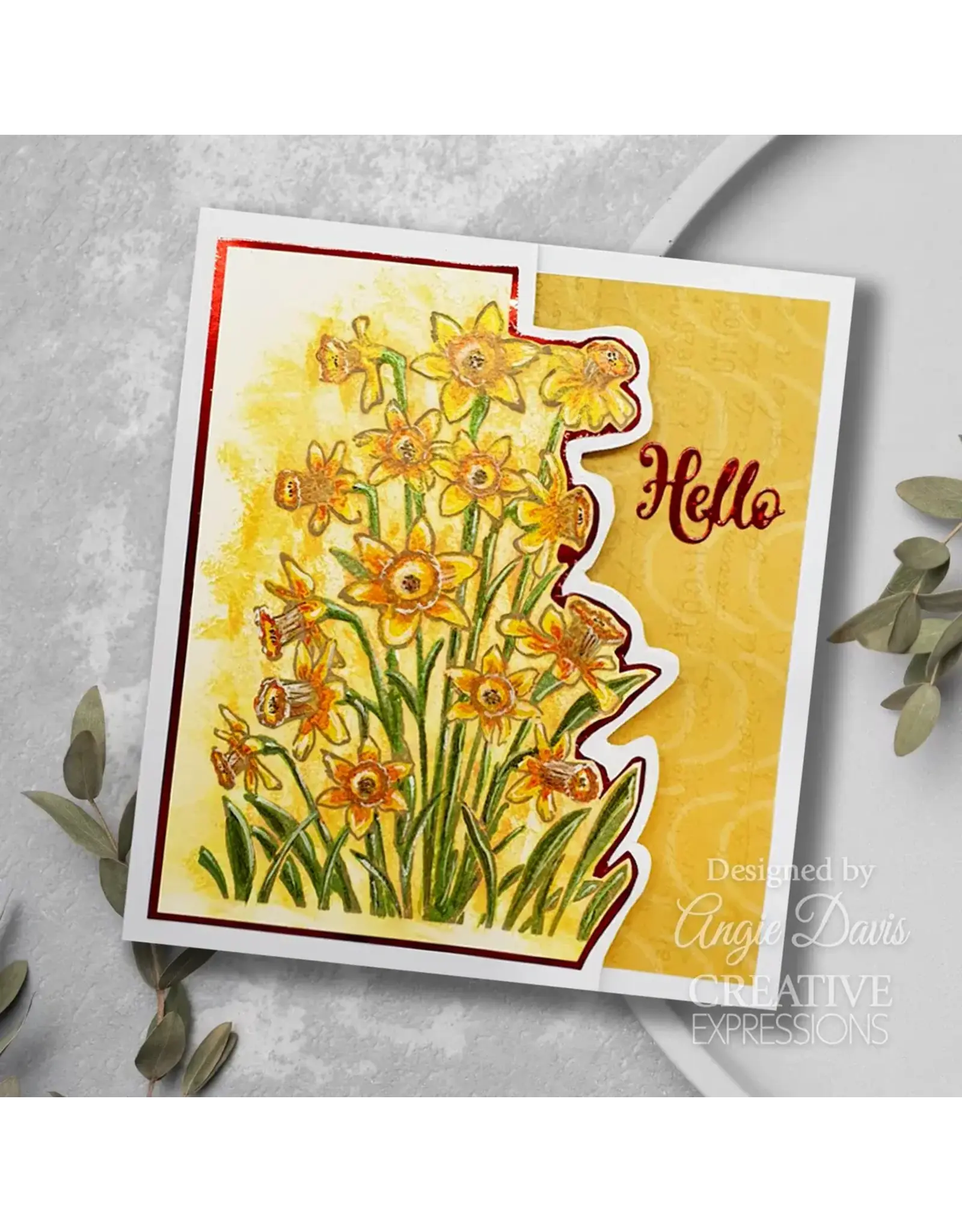 CREATIVE EXPRESSIONS CREATIVE EXPRESSIONS DAFFODIL TAPESTRY BACKGROUND CLING STAMP