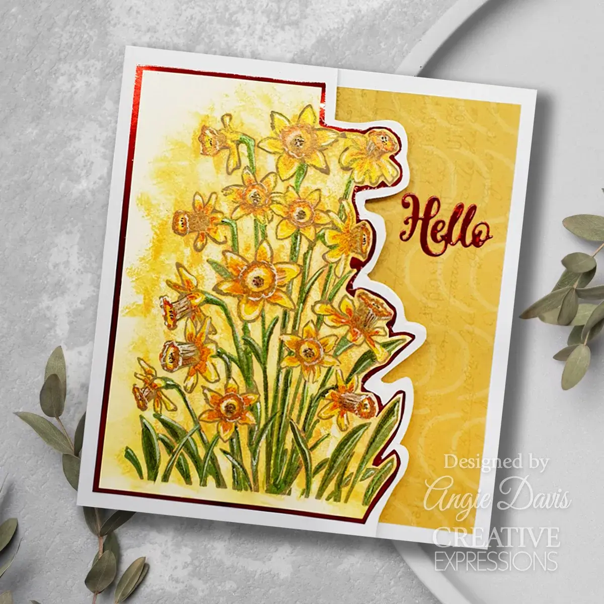CREATIVE EXPRESSIONS CREATIVE EXPRESSIONS DAFFODIL TAPESTRY BACKGROUND CLING STAMP