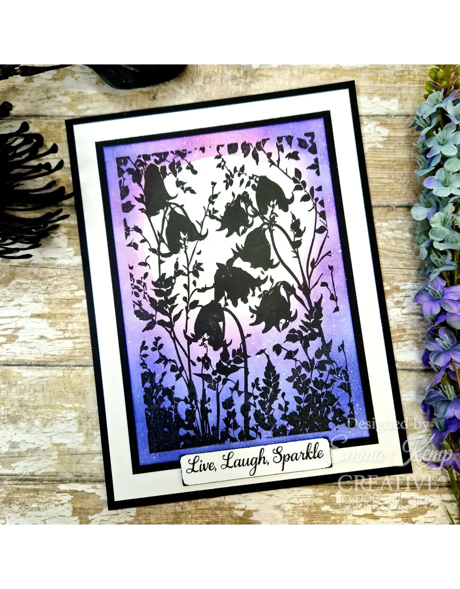 CREATIVE EXPRESSIONS CREATIVE EXPRESSIONS DREAMY HAREBELLS BACKGROUND CLING STAMP