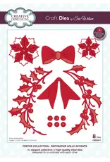 CREATIVE EXPRESSIONS CREATIVE EXPRESSIONS SUE WILSON FESTIVE COLLECTION - DECORATIVE HOLLY ACCENTS DIE SET