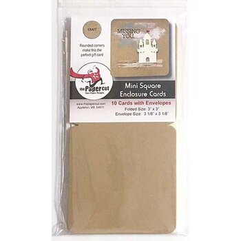 PAPER CUT THE PAPER CUT 10 KRAFT MINI SQUARE ENCLOSURE CARDS WITH ENVELOPES